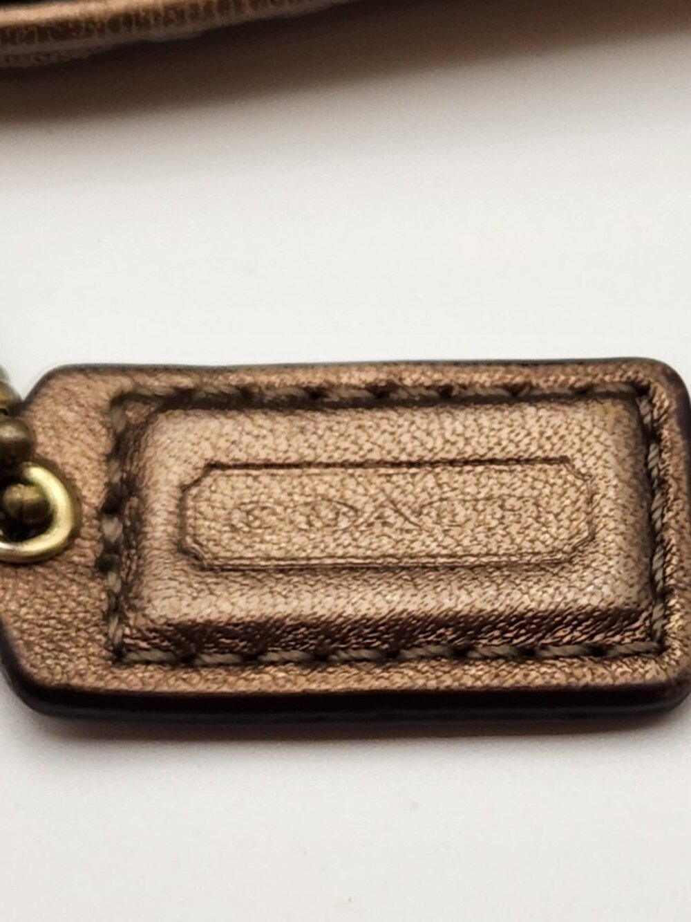 Coach wristlet with flower and hangtag brown purple GUC - Picture 3 of 4